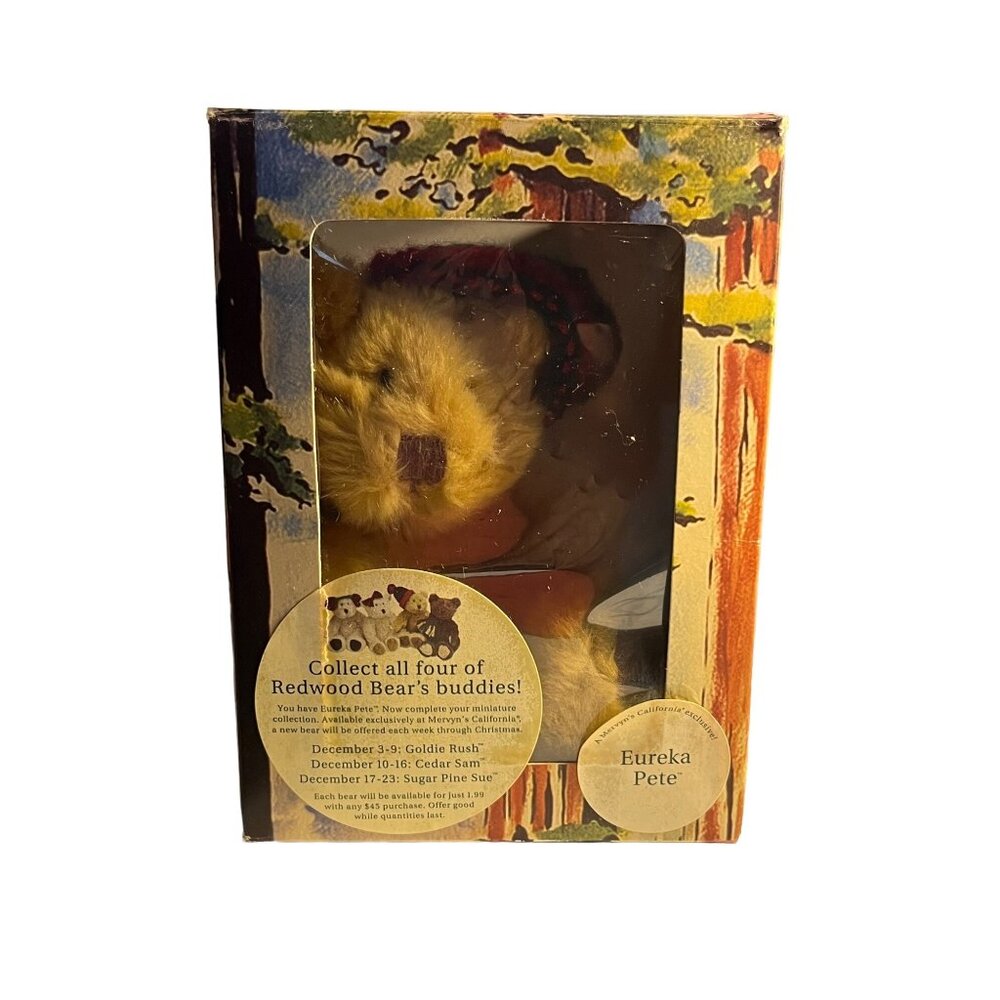 Eureka Pete 6" Plush Bear Redwood Buddies Mervyn"s Stuffed Toy 1999